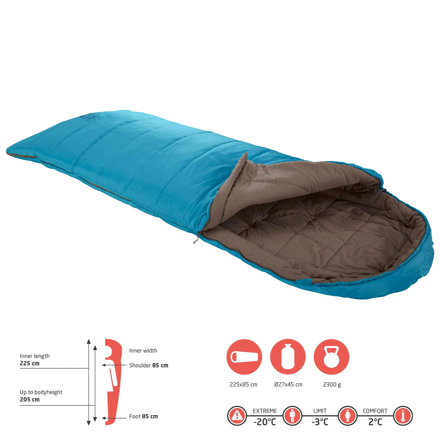 Спальний мішок Grand Canyon Utah 205 -3°C Polyester Rip-stop 205 см Caneel Bay