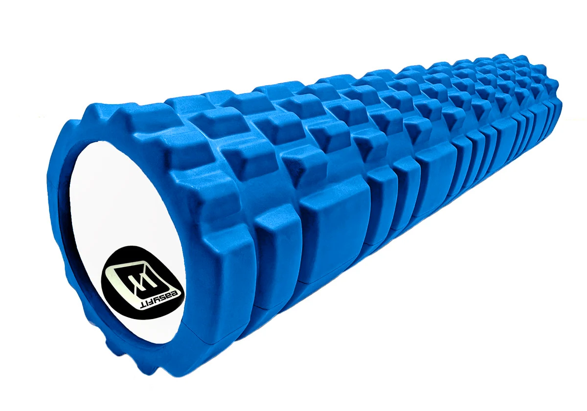 Масажний роллер EasyFit Grid Roller 60x14,5 см високоміцний пластик EVA синій