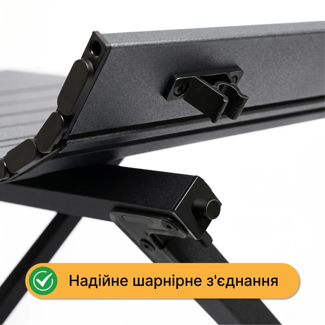 Складаний туристичний стіл LEOBRO Camp M 59х59х38 см сталева труба чорний
