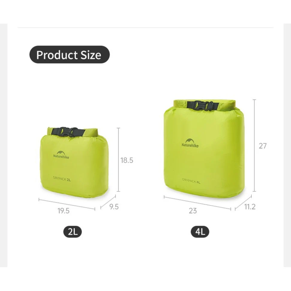 Гермомішок Naturehike CNK2550XB012 2 л поліамід жовтий 19,5х9,5х18,5 см