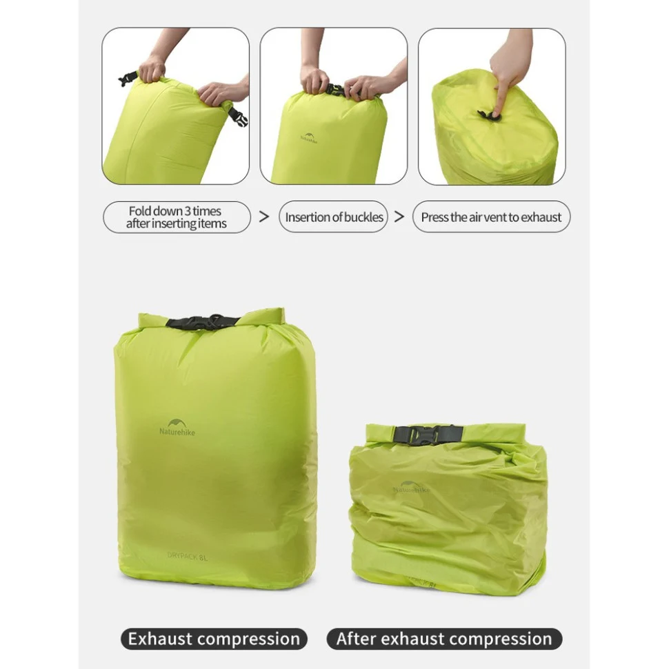 Гермомішок Naturehike CNK2550XB012 2 л поліамід жовтий 19,5х9,5х18,5 см