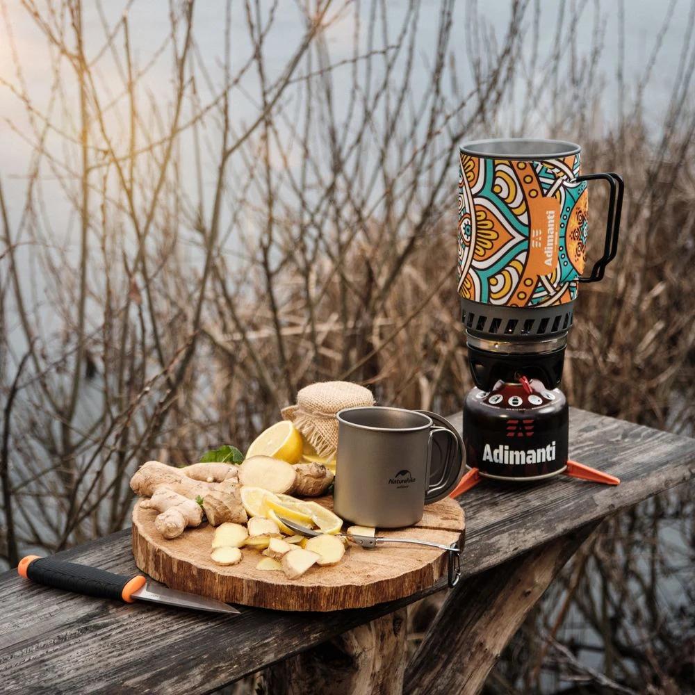 Кружка титановая 450 мл с ручкой Naturehike NH20CJ005 серебристая титан 9х8 см 79 г