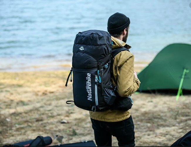 Рюкзак туристичний Naturehike NH18Y045-Q 45 л Нейлон чорний, блакитний