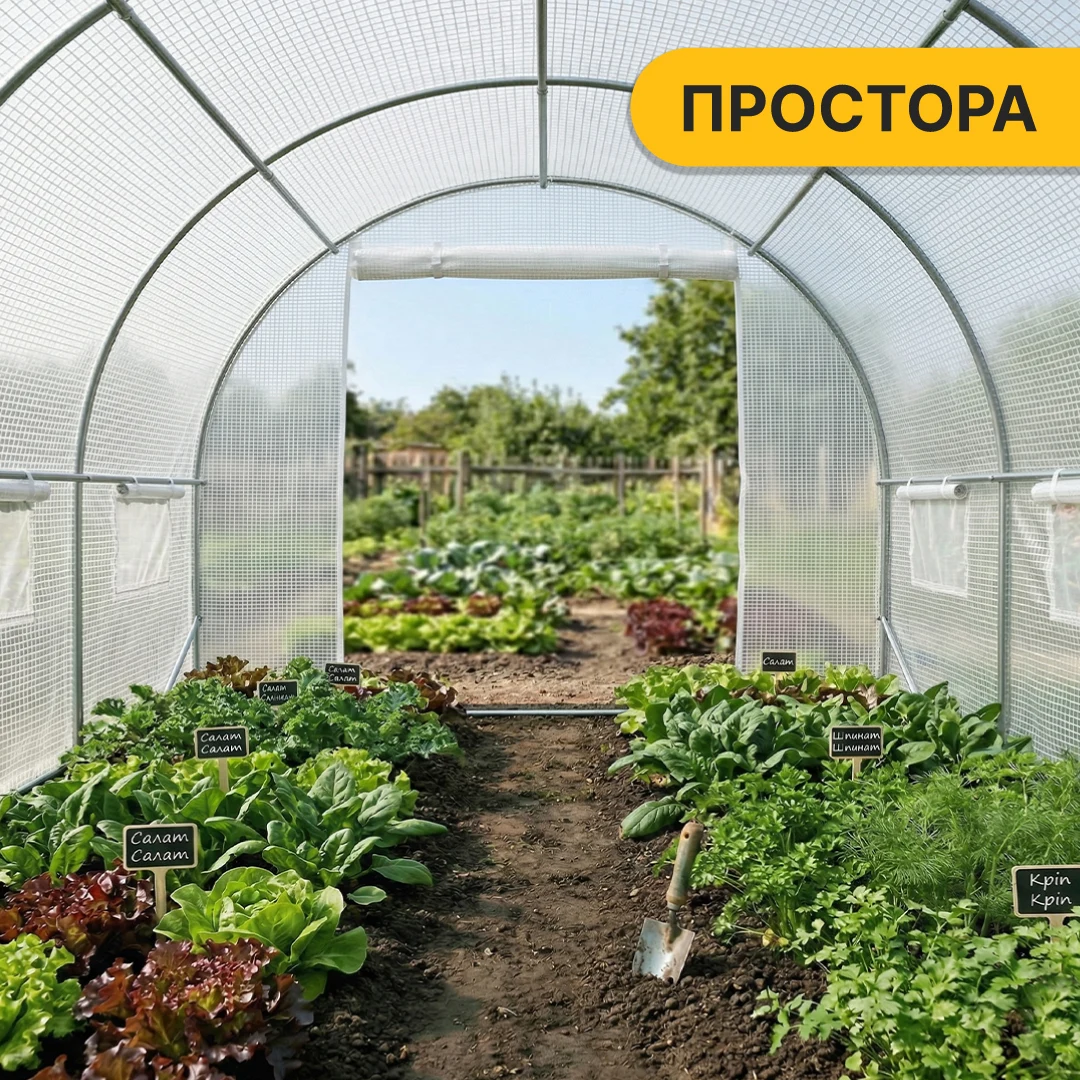 Садова теплиця LEOBRO Garden 10 м² сталева 400х250х200 см біла
